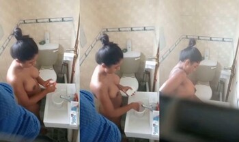 Indian Mom and Daughter Bathing Capture