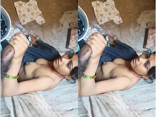Indian Wife give Handjob