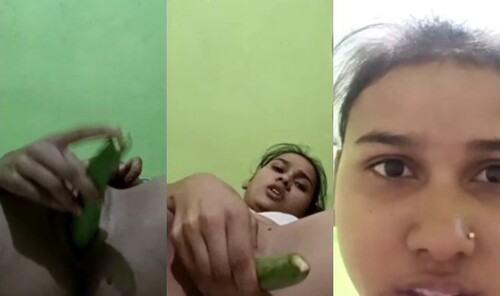 Horny Indian Girl Masturbating and Sucking Dick Part 1