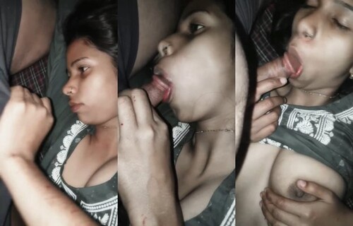 Indian Wife Boobs Pressing And Blowjob