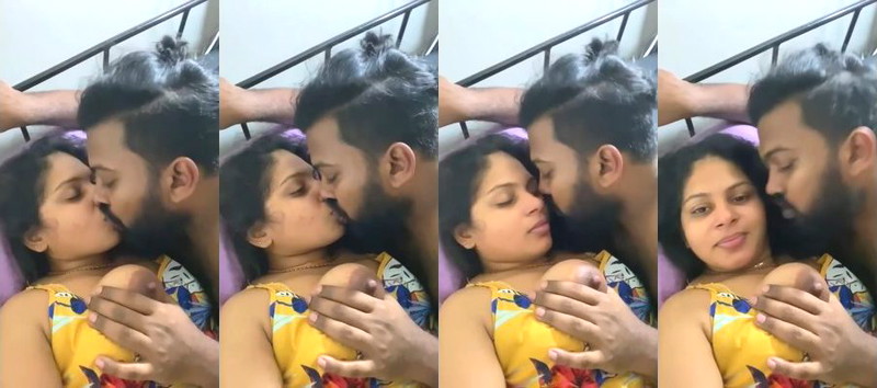 Sexy Mallu Cpl Kissing and Boobs Pressing