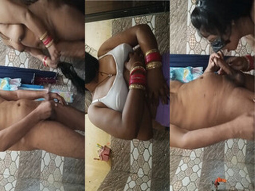 Horny Indian Bhabhi Sucking Dick