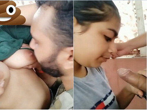 Sexy Indian Girl Blowjob and Boobs Sucking