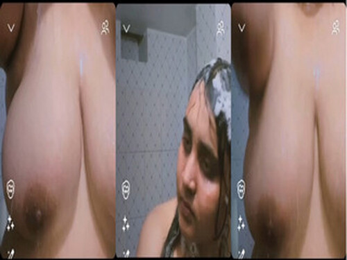Big Boobs Indian Wife Bathing