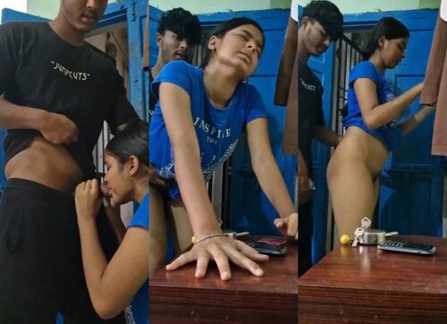 Indian Horny Babe Sucking and Standing Doggy Fuck