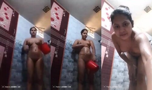 Cute Indian Girl Bathing