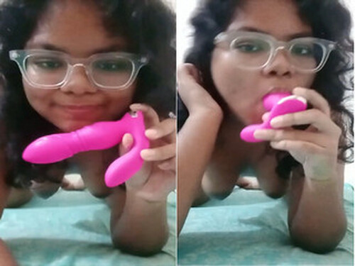 Nasty Girl Shows her Boobs and Enjoy With Dildo Part 2