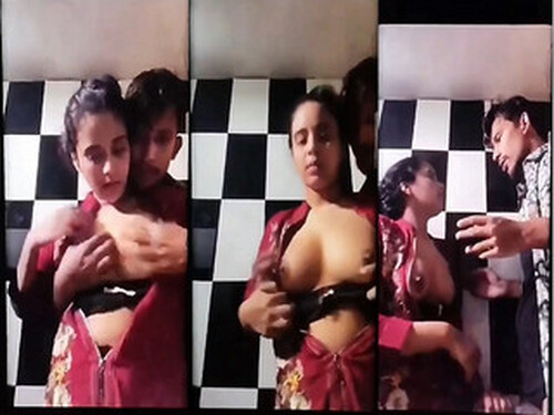 Cute Indian Girl Boobs pressing and Sucking By Lover