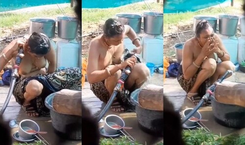 Indian Bhabhi OutDoor Bathing