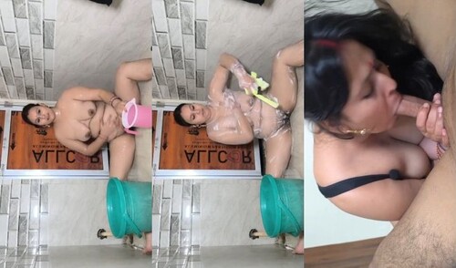 Horny Puja Bhabhi Blowjob and Bathing