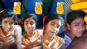 Horny Indian Bhabhi Shows Sucking Her Boobs on VC