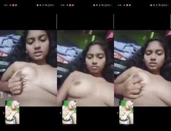 Cute Indian Girl Play With Her Boobs