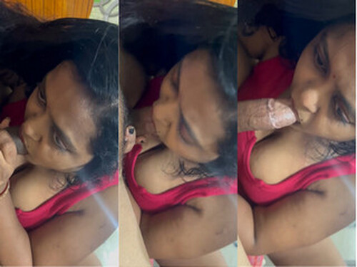 Horny Indian Wife Sucking Dick