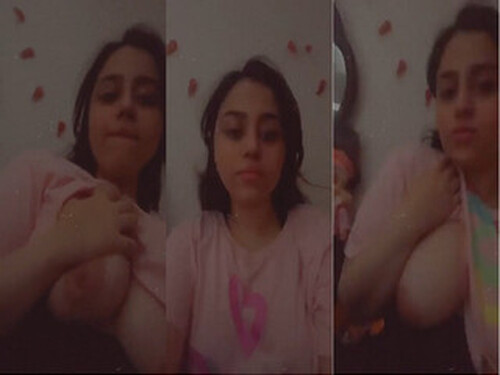 Cute Indian Girl Play With Her Big Boobs