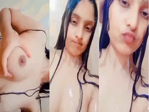 Cute Indian Girl Bathing