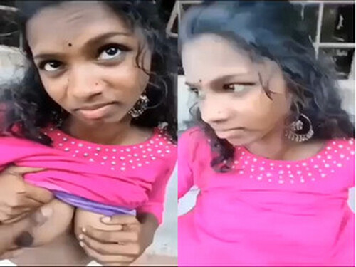 Cute Indian Girl Boobs Pressing By Lover