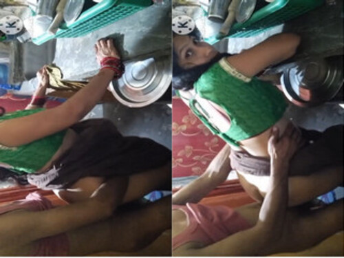 Indian Wife Blowjob and Fucked In Kitchen