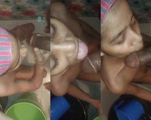 Indian Bhabhi Sucking Dick In BathRoom