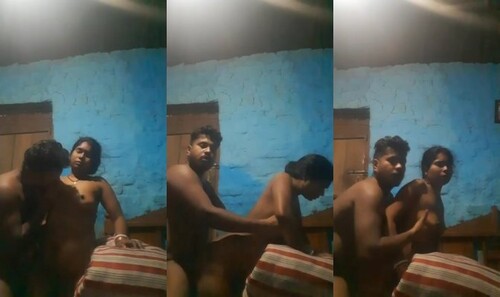 Indian Wife Boobs Sucking and Standing Fucking