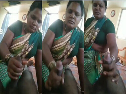 Indian Wife give handjob