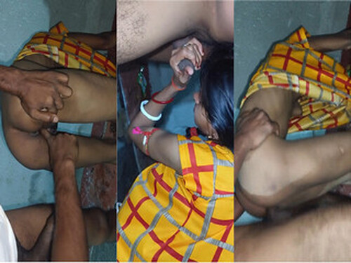 Indian Wife blowjob and Standing Fucking