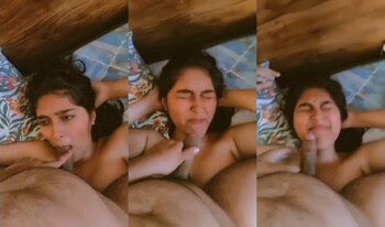 Sexy Indian Mal Blowjob and Lover Cum On Her Face