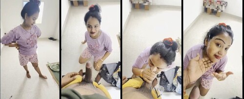 Sexy Indian Wife Nisha Blowjob and Hubby Cum On Her Face