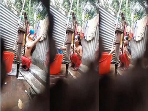Cute Indian girl OutDoor Bathing Capture
