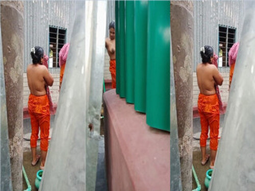 Cute Indian Girl Bathing Capture