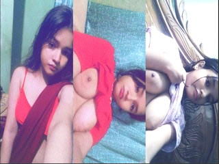 Bengali Cute Young Girl Pressing Boobs Fingering Riding On Bottle