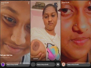CHUBBY GIRL SQUEEZING HUGE BOOBS ON SNAP