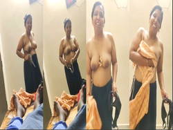 Desi Telugu Aunty Boobs Video Capture By Hubby
