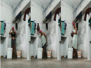 Village Bhabhi After Bath Changing Dress Secretly Recorded In Hidden Cam