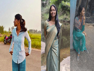 SEXY SLIM TAMIL DUSKY GIRL PERKY ROUND BOOBS CAPTURED