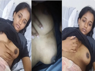 Cute SG Tamil Girlfriend Boobs Show and Fingering in Vc